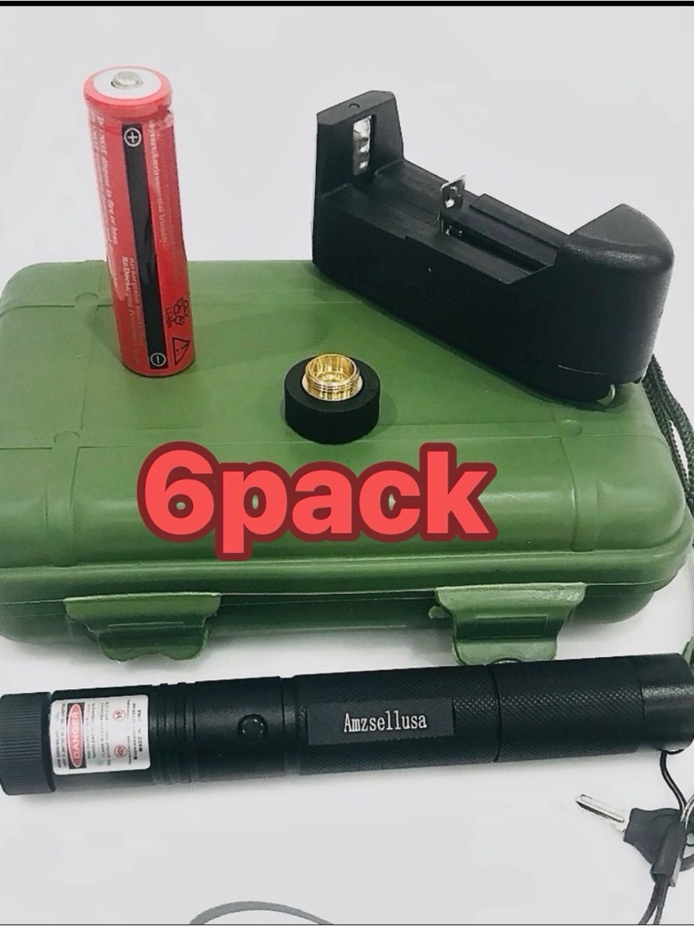 Rechargeable Multi Pattern green light pointer 6pack